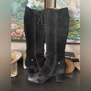 Anthropologie Pied Juste Suede & Leather Knee High Boots